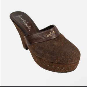 HENRY BEGUELIN PLATFORM CLOGS NUBICK SUEDE